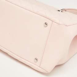 Pre Owned Chanel Pink Quilted Caviar Leather Grand Shopping Tote
