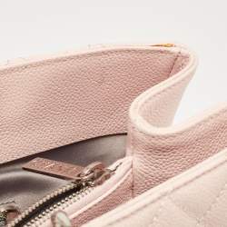 Pre Owned Chanel Pink Quilted Caviar Leather Grand Shopping Tote