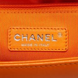 Chanel Orange Quilted Leather New Medium Boy Bag