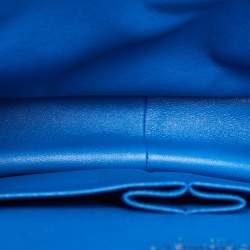 Pre Owned Chanel Blue Quilted Caviar Leather Maxi Classic Double Flap Bag