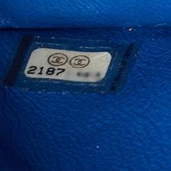 Pre Owned Chanel Blue Quilted Caviar Leather Maxi Classic Double Flap Bag