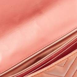 Chanel Pink Chevron Patent Leather Jumbo Classic Single Flap Bag