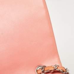 Chanel Pink Chevron Patent Leather Jumbo Classic Single Flap Bag