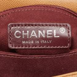 Pre Owned Chanel Brown Quilted Caviar Leather Mini Coco Top Handle Bag