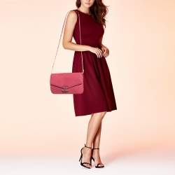 Pre Owned Chanel Pink Quilted Caviar Leather Thread Around Flap Bag