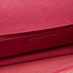 Pre Owned Chanel Pink Quilted Caviar Leather Thread Around Flap Bag