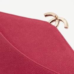 Pre Owned Chanel Pink Quilted Caviar Leather Thread Around Flap Bag