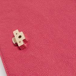 Pre Owned Chanel Pink Quilted Caviar Leather Thread Around Flap Bag