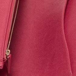 Pre Owned Chanel Pink Quilted Caviar Leather Thread Around Flap Bag