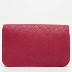 Pre Owned Chanel Pink Quilted Caviar Leather Thread Around Flap Bag