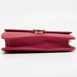 Pre Owned Chanel Pink Quilted Caviar Leather Thread Around Flap Bag