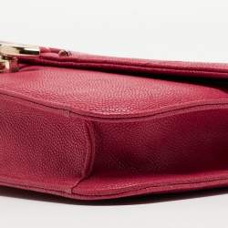Pre Owned Chanel Pink Quilted Caviar Leather Thread Around Flap Bag