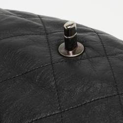 Pre Owned Chanel Black Quilted Leather Coco Pleats Flap Bag