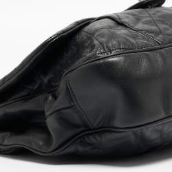 Pre Owned Chanel Black Quilted Leather Coco Pleats Flap Bag