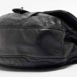 Pre Owned Chanel Black Quilted Leather Coco Pleats Flap Bag