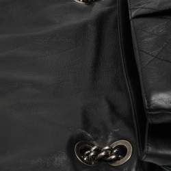 Pre Owned Chanel Black Quilted Leather Coco Pleats Flap Bag