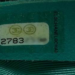 Pre Owned Chanel Aqua Green Chevron Caviar Leather Medium Boy Flap Bag