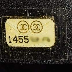 Pre Owned Chanel Black Quilted Patent Leather Reissue East West Tote