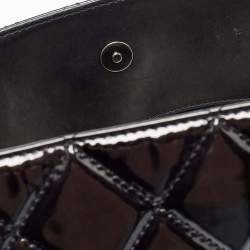 Pre Owned Chanel Black Quilted Patent Leather Reissue East West Tote