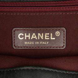 Pre Owned Chanel Black Quilted Lambskin Stitch Single Flap