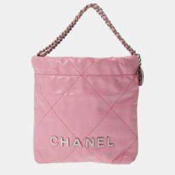 Chanel Pink Leather Mini 22 Hobo Bag