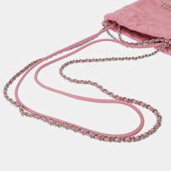 Chanel Pink Leather Mini 22 Hobo Bag