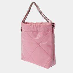 Chanel Pink Leather Mini 22 Hobo Bag