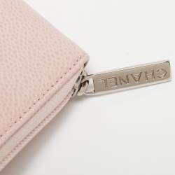 Chanel Pink Caviar Leather CC Zip Around Wallet
