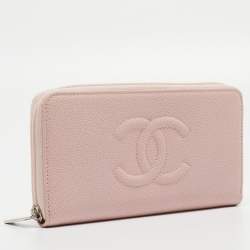 Chanel Pink Caviar Leather CC Zip Around Wallet