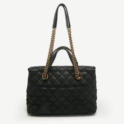Pre Owned Chanel Black Caviar Leather Chic Quilt Tote