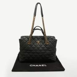 Pre Owned Chanel Black Caviar Leather Chic Quilt Tote