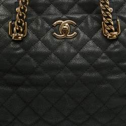 Pre Owned Chanel Black Caviar Leather Chic Quilt Tote