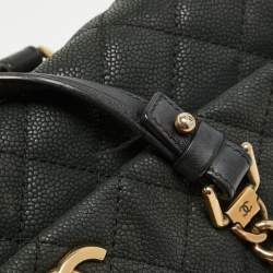 Pre Owned Chanel Black Caviar Leather Chic Quilt Tote