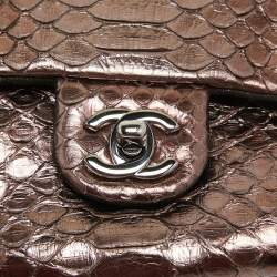 Pre Owned Chanel Bronze Python CC Flap Chain Bag