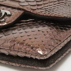 Pre Owned Chanel Bronze Python CC Flap Chain Bag