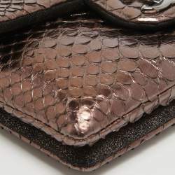 Pre Owned Chanel Bronze Python CC Flap Chain Bag