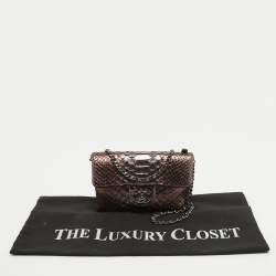 Pre Owned Chanel Bronze Python CC Flap Chain Bag