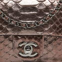 Pre Owned Chanel Bronze Python CC Flap Chain Bag
