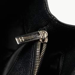 Pre Owned Chanel Black Quilted Caviar Leather Grand Shopper Tote