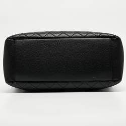 Pre Owned Chanel Black Quilted Caviar Leather Grand Shopper Tote