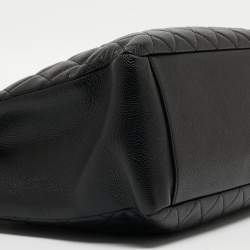 Pre Owned Chanel Black Quilted Caviar Leather Grand Shopper Tote