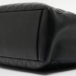 Pre Owned Chanel Black Quilted Caviar Leather Grand Shopper Tote