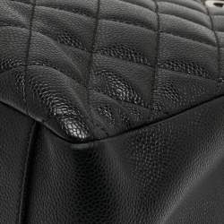 Pre Owned Chanel Black Quilted Caviar Leather Grand Shopper Tote