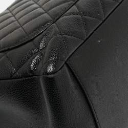 Pre Owned Chanel Black Quilted Caviar Leather Grand Shopper Tote