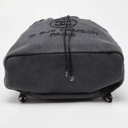 Chanel Grey/Black Denim and Leather Sequin Embellished Deauville Backpack 