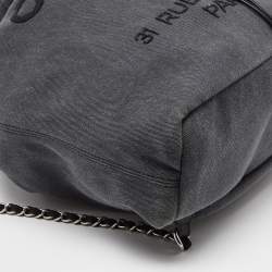 Chanel Grey/Black Denim and Leather Sequin Embellished Deauville Backpack 