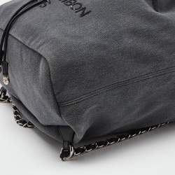 Chanel Grey/Black Denim and Leather Sequin Embellished Deauville Backpack 