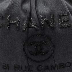 Chanel Grey/Black Denim and Leather Sequin Embellished Deauville Backpack 