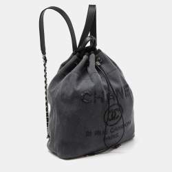 Chanel Grey/Black Denim and Leather Sequin Embellished Deauville Backpack 