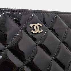 Pre Owned Chanel Camellia Patent Clutch Neodium